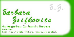 barbara zsifkovits business card